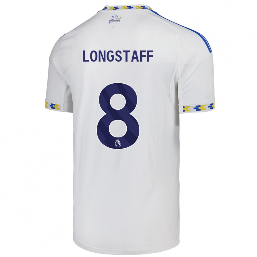 Danxen Homme Maillot Sean Longstaff #8 Blanc Bleu Tenues Domicile 2025/26 T-Shirt