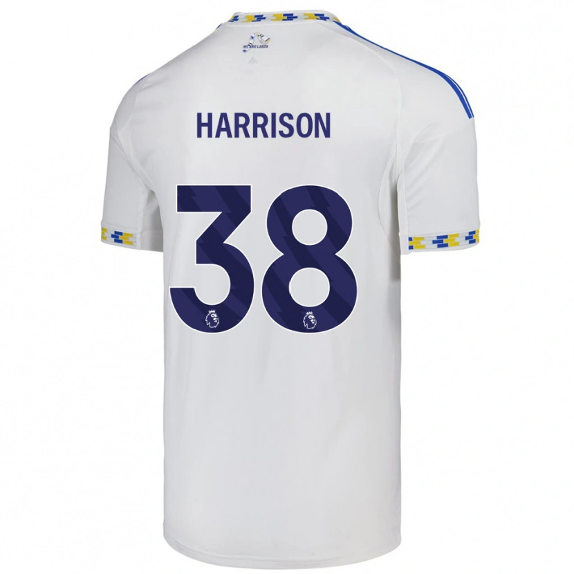 Danxen Homme Maillot Jack Harrison #38 Blanc Bleu Tenues Domicile 2025/26 T-Shirt