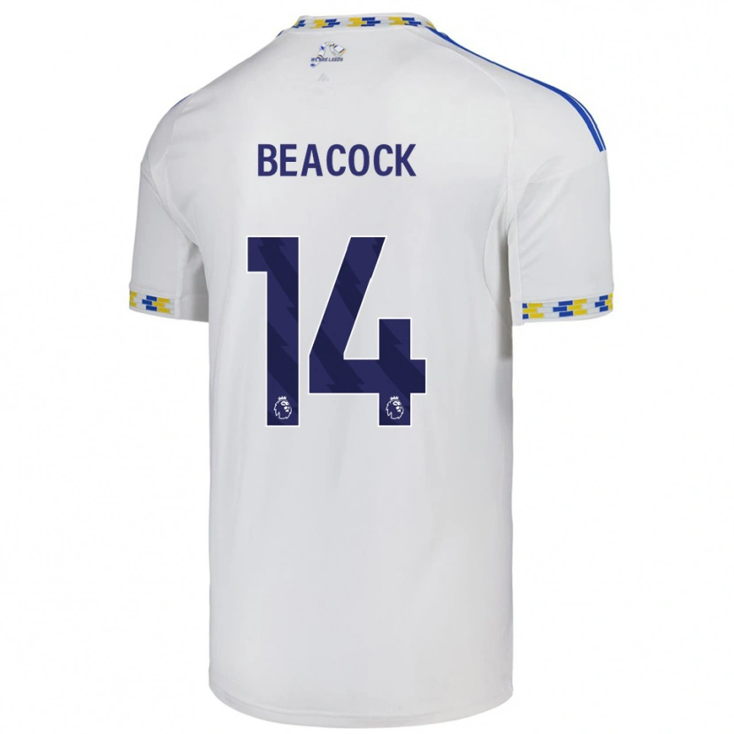 Danxen Homme Maillot Molly Beacock #14 Blanc Bleu Tenues Domicile 2025/26 T-Shirt