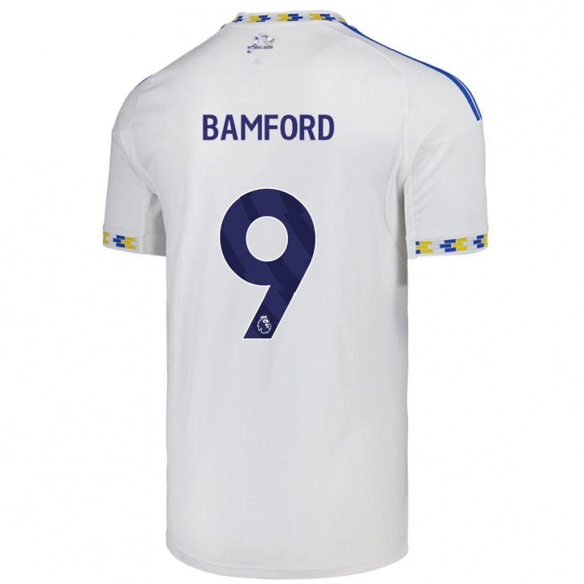 Danxen Homme Maillot Patrick Bamford #9 Blanc Bleu Tenues Domicile 2025/26 T-Shirt