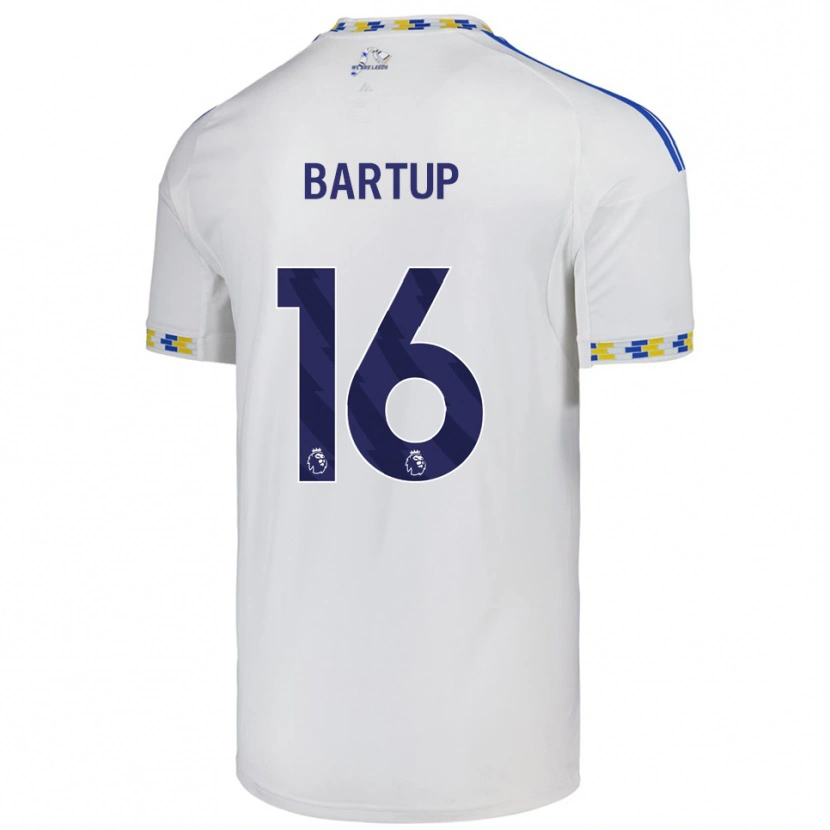 Danxen Homme Maillot Laura Bartup #16 Blanc Bleu Tenues Domicile 2025/26 T-Shirt