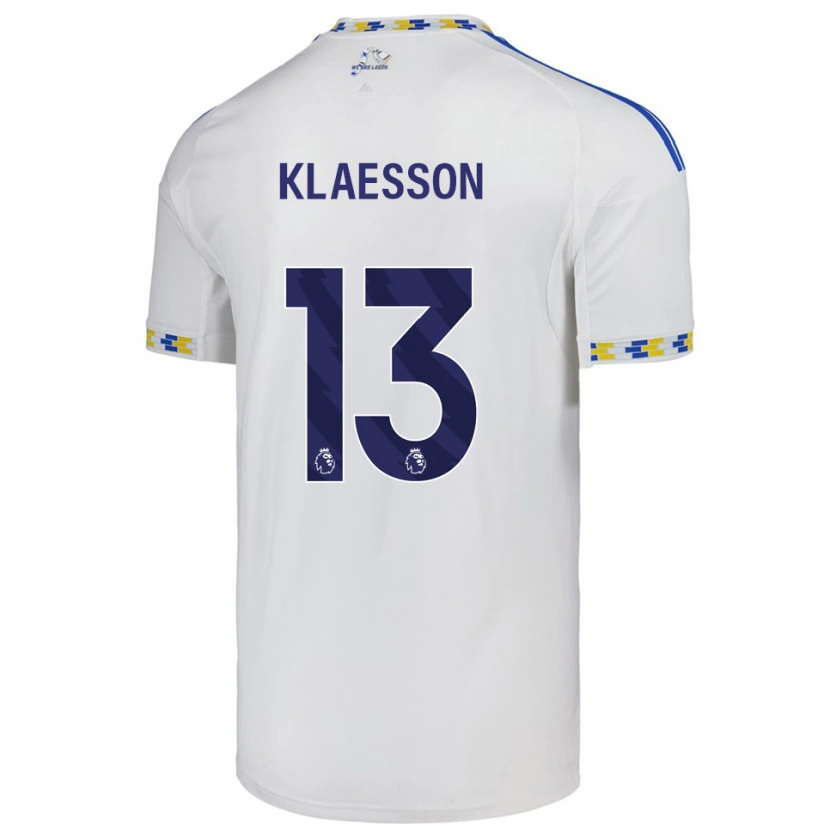 Danxen Homme Maillot Kristoffer Klaesson #13 Blanc Bleu Tenues Domicile 2025/26 T-Shirt
