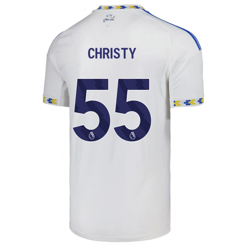 Danxen Homme Maillot Harry Christy #55 Blanc Bleu Tenues Domicile 2025/26 T-Shirt