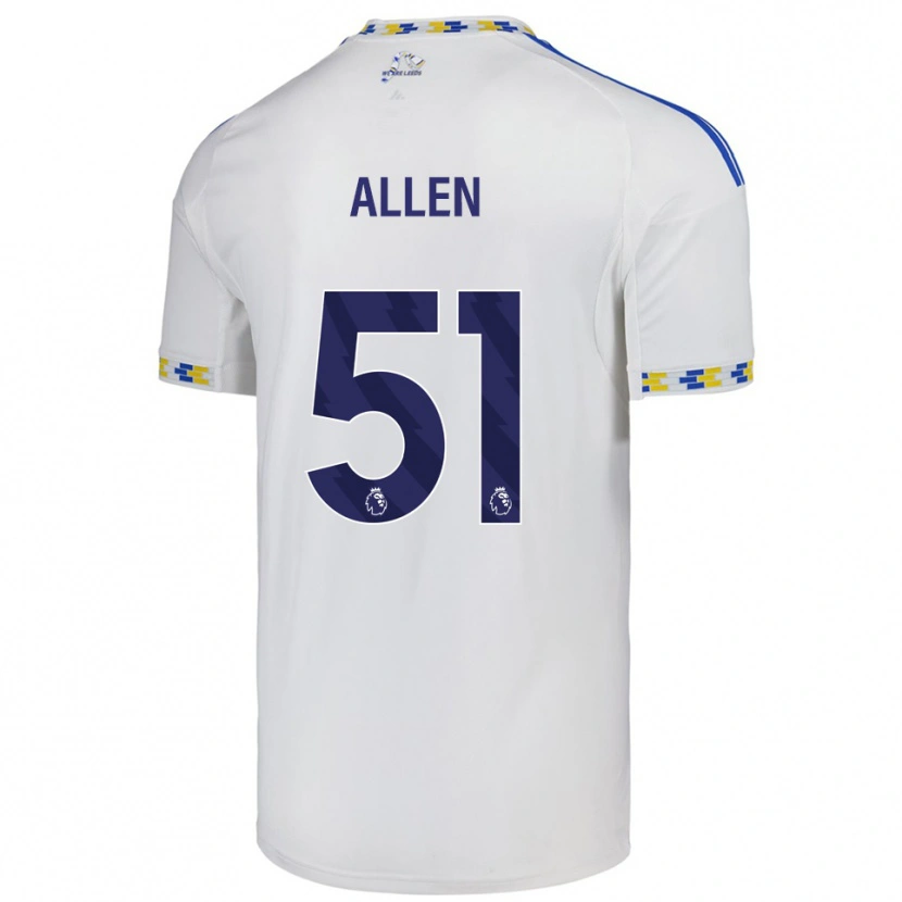 Danxen Homme Maillot Charlie Allen #51 Blanc Bleu Tenues Domicile 2025/26 T-Shirt