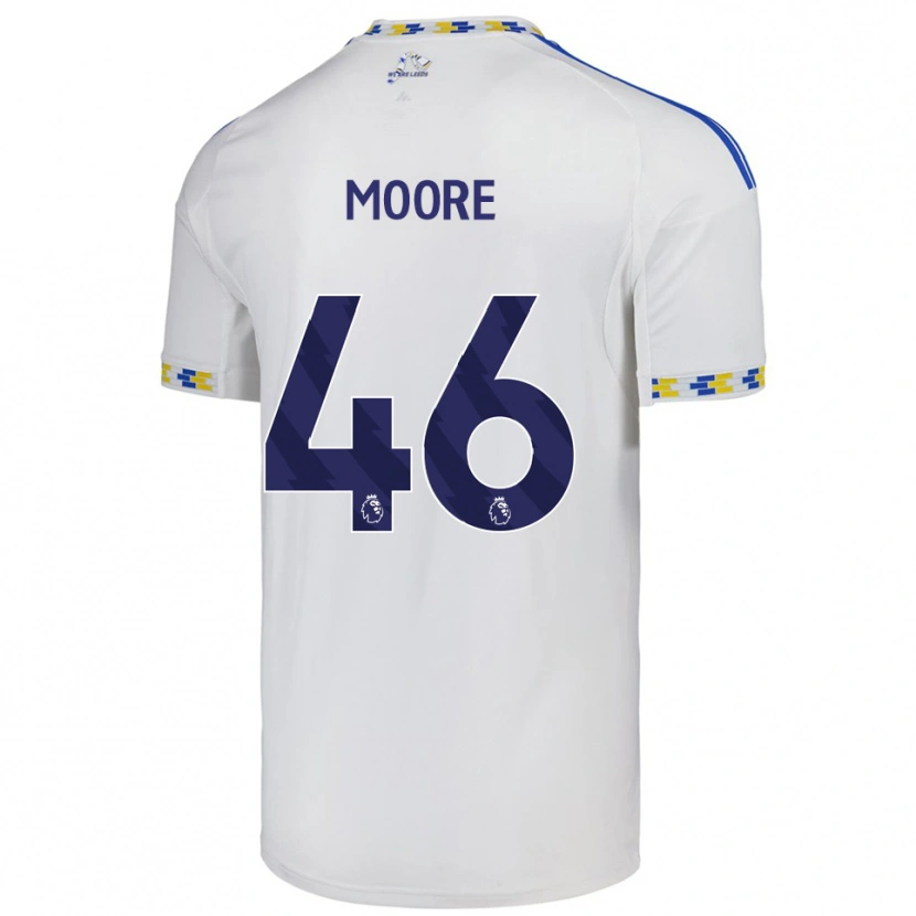 Danxen Homme Maillot Kris Moore #46 Blanc Bleu Tenues Domicile 2025/26 T-Shirt