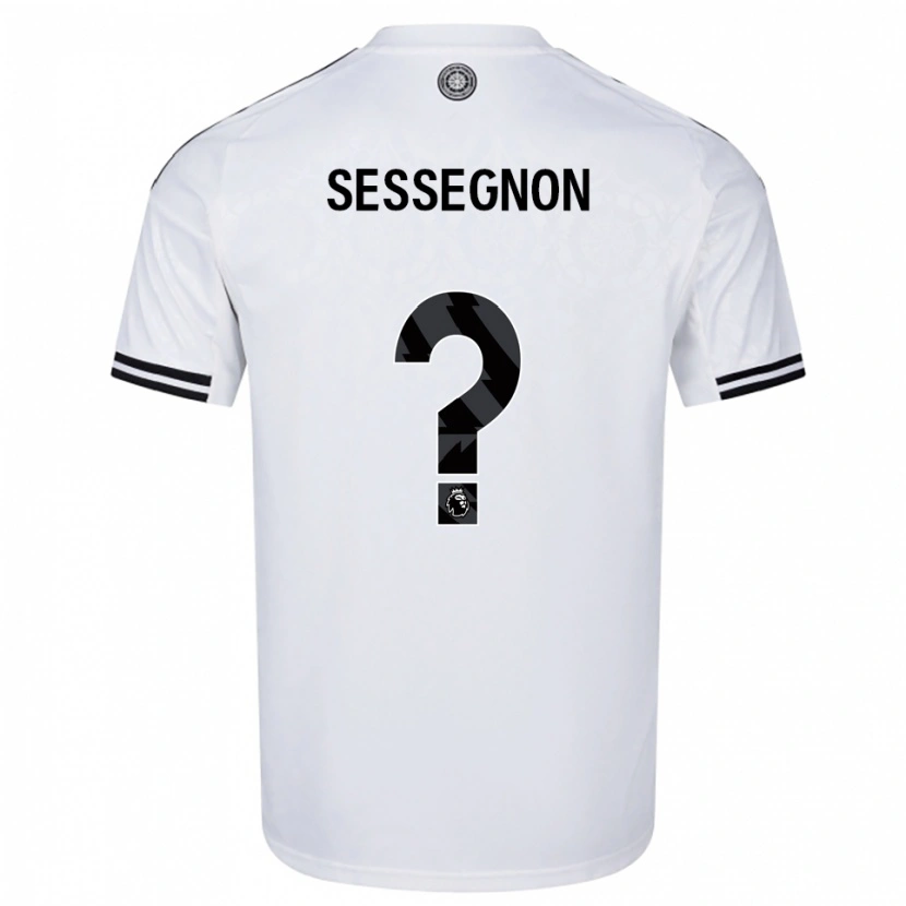 Danxen Homme Maillot Kayden Sessegnon #0 Blanc Noir Tenues Domicile 2025/26 T-Shirt