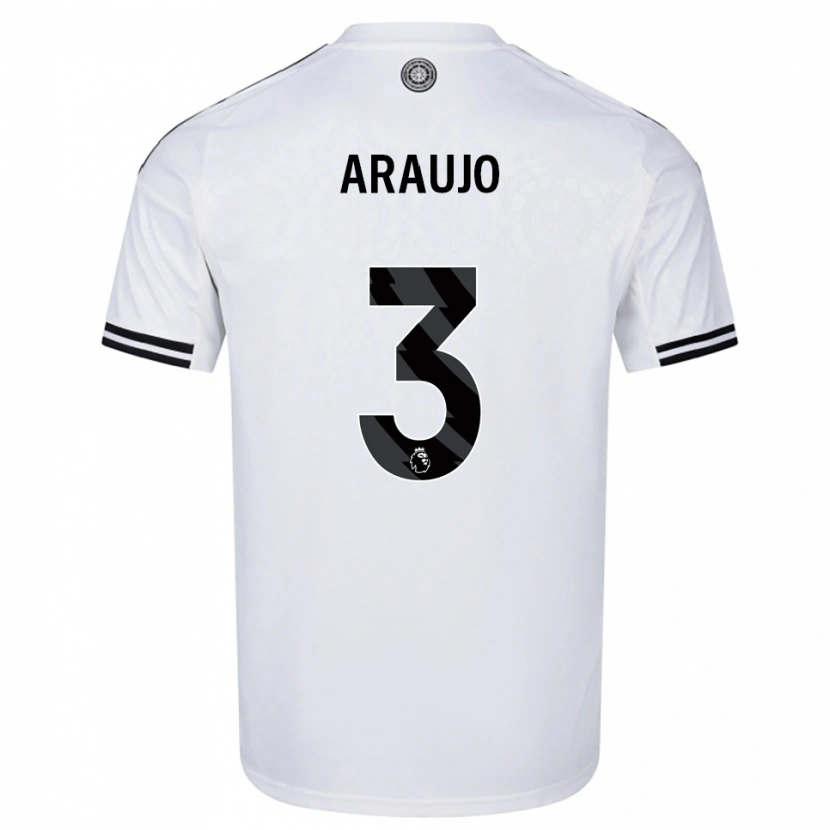 Danxen Homme Maillot Harvey Araujo #3 Blanc Noir Tenues Domicile 2025/26 T-Shirt