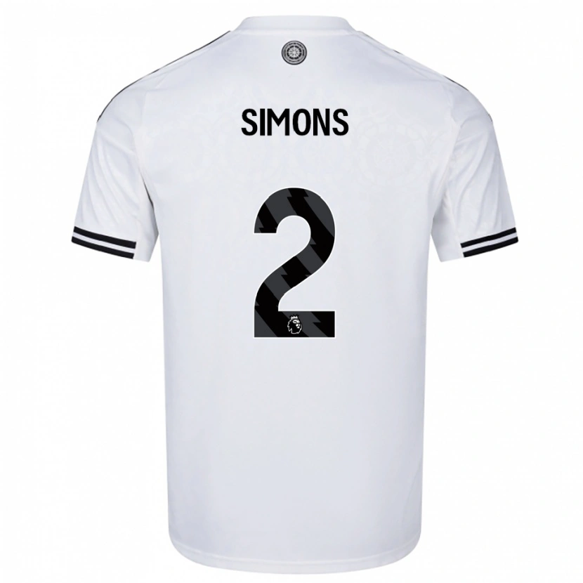 Danxen Homme Maillot Fabien Simons #2 Blanc Noir Tenues Domicile 2025/26 T-Shirt