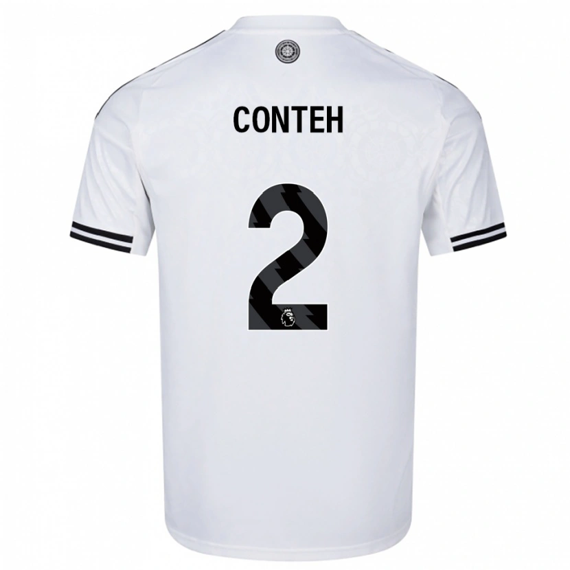 Danxen Homme Maillot Daniel Conteh #2 Blanc Noir Tenues Domicile 2025/26 T-Shirt