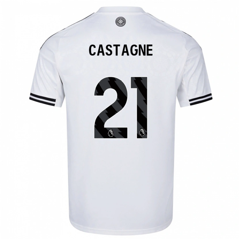 Danxen Homme Maillot Timothy Castagne #21 Blanc Noir Tenues Domicile 2025/26 T-Shirt