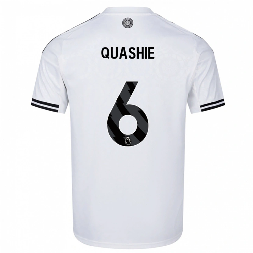 Danxen Homme Maillot Jayden Quashie #6 Blanc Noir Tenues Domicile 2025/26 T-Shirt