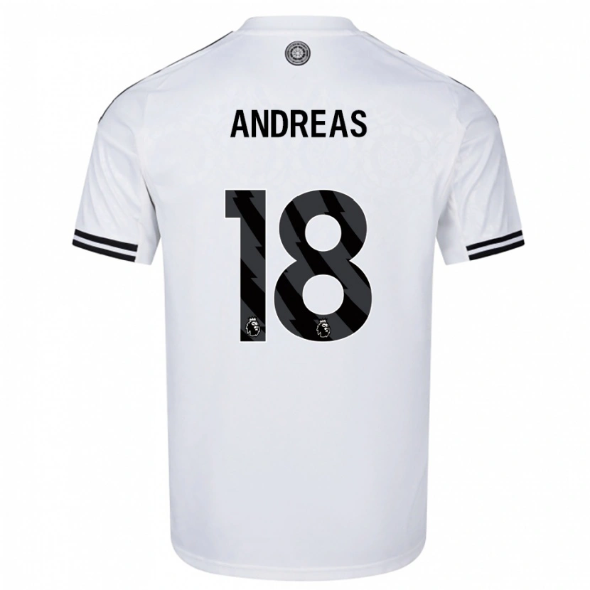Danxen Homme Maillot Andreas Pereira #18 Blanc Noir Tenues Domicile 2025/26 T-Shirt