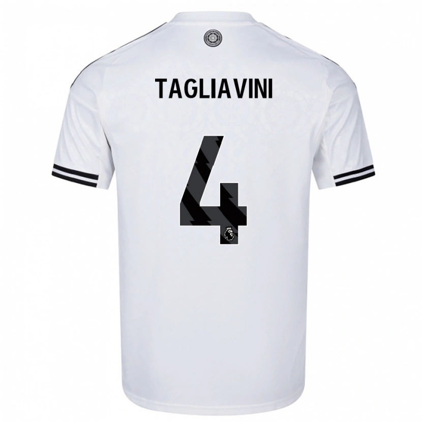 Danxen Homme Maillot Ella Tagliavini #4 Blanc Noir Tenues Domicile 2025/26 T-Shirt