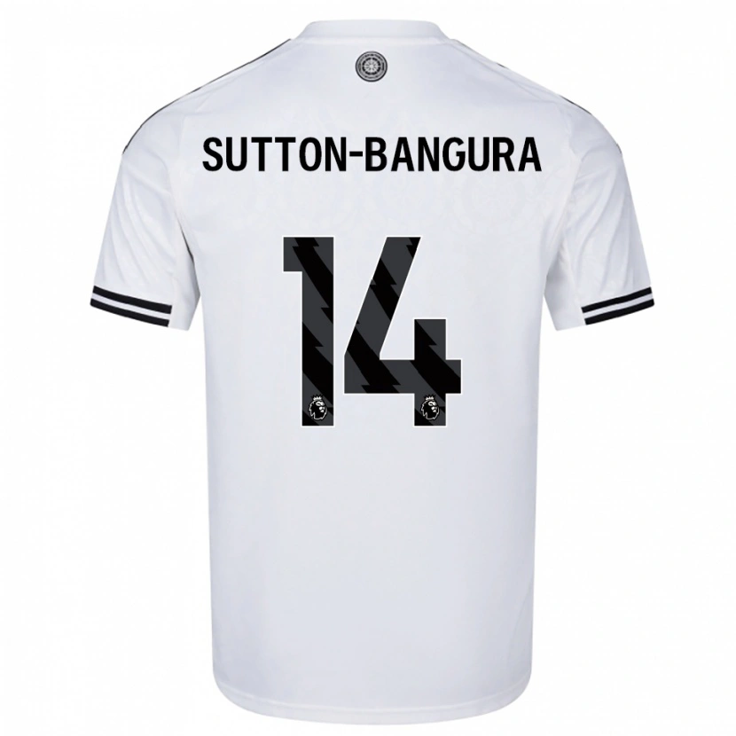 Danxen Homme Maillot William Sutton-Bangura #14 Blanc Noir Tenues Domicile 2025/26 T-Shirt