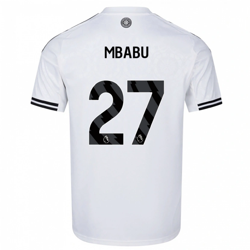 Danxen Homme Maillot Kevin Mbabu #27 Blanc Noir Tenues Domicile 2025/26 T-Shirt