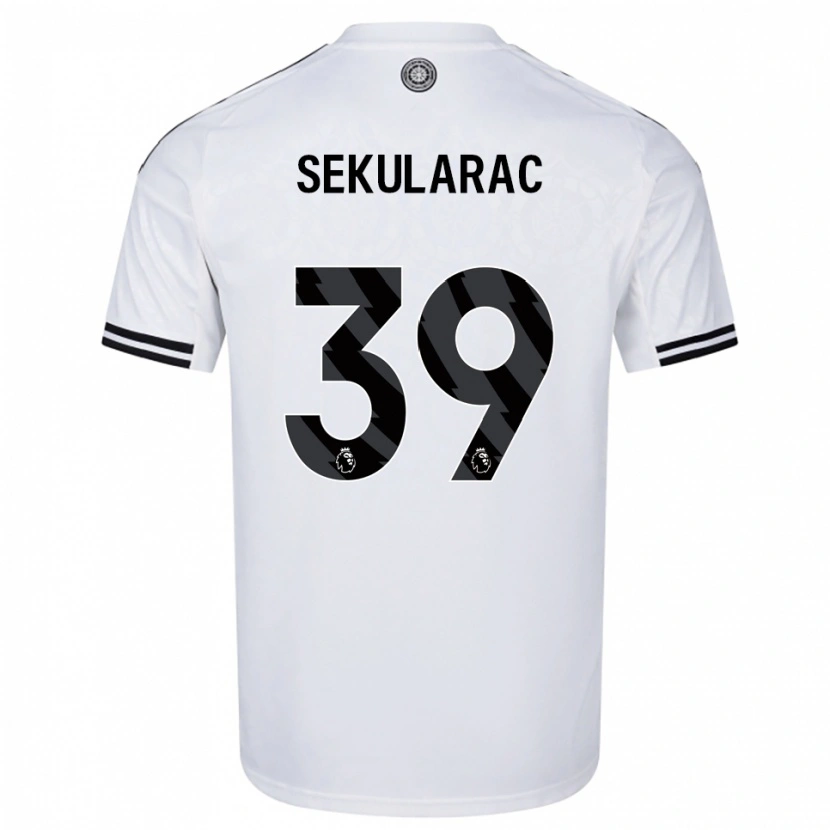 Danxen Homme Maillot Kristian Sekularac #39 Blanc Noir Tenues Domicile 2025/26 T-Shirt
