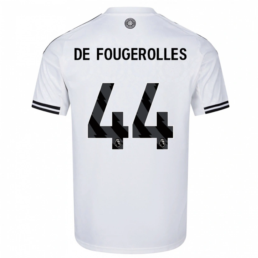Danxen Homme Maillot Luc De Fougerolles #44 Blanc Noir Tenues Domicile 2025/26 T-Shirt