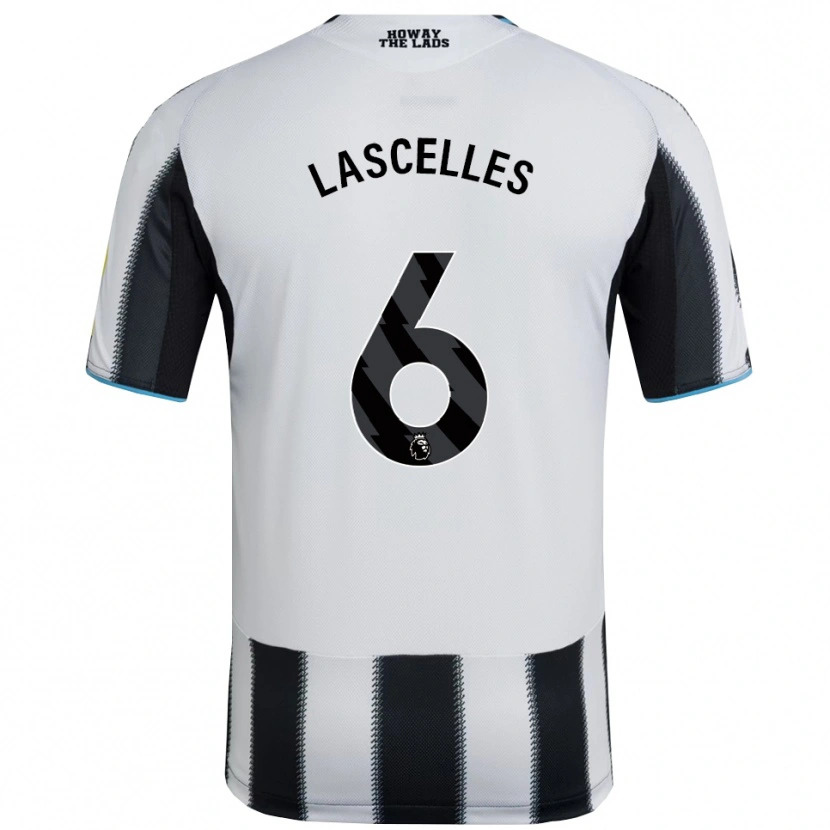 Danxen Homme Maillot Jamaal Lascelles #6 Noir Blanc Tenues Domicile 2025/26 T-Shirt