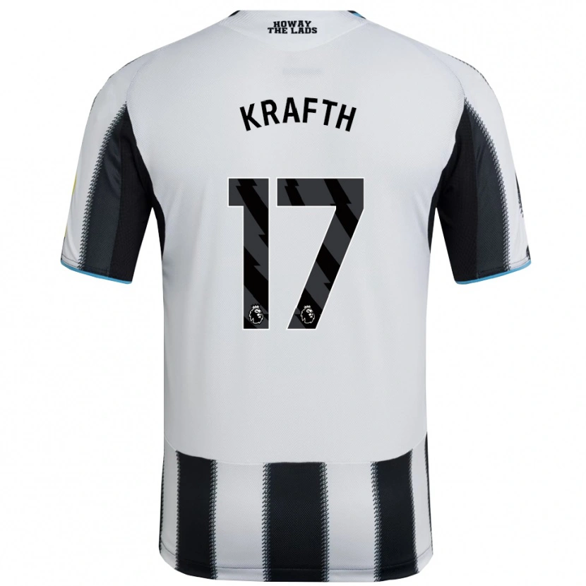 Danxen Homme Maillot Emil Krafth #17 Noir Blanc Tenues Domicile 2025/26 T-Shirt