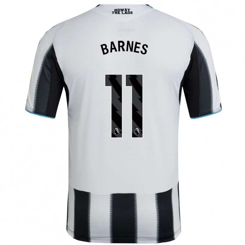 Danxen Homme Maillot Harvey Barnes #11 Noir Blanc Tenues Domicile 2025/26 T-Shirt