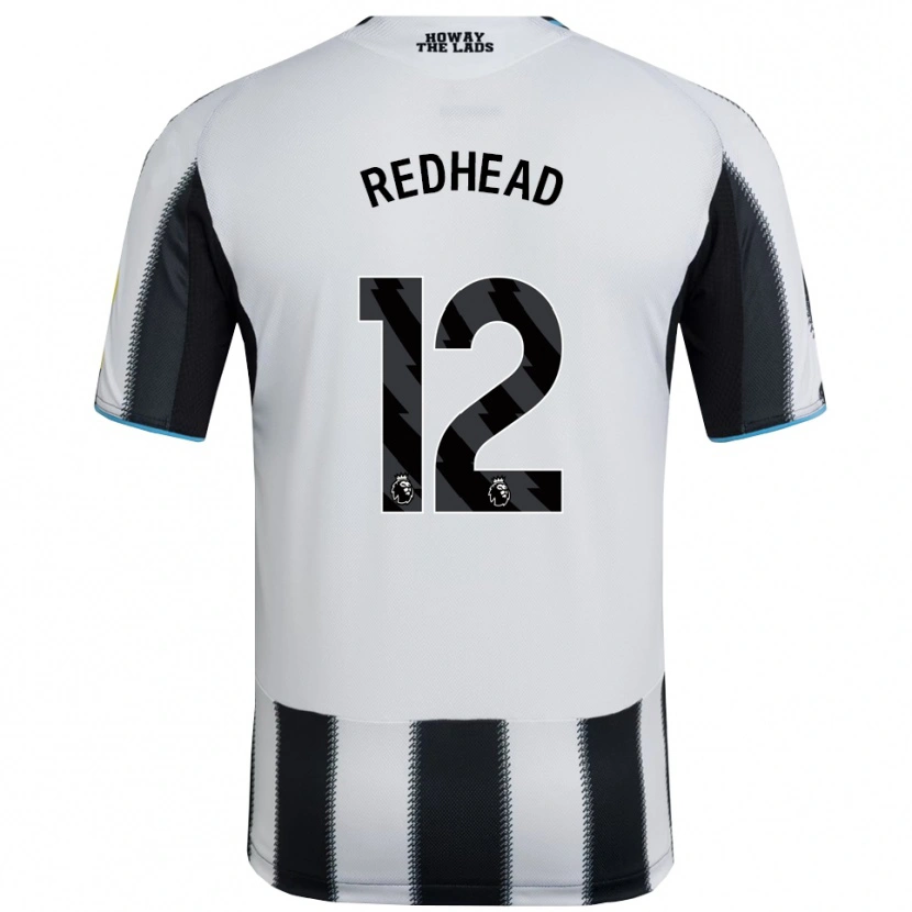 Danxen Homme Maillot Cara Milne-Redhead #12 Noir Blanc Tenues Domicile 2025/26 T-Shirt