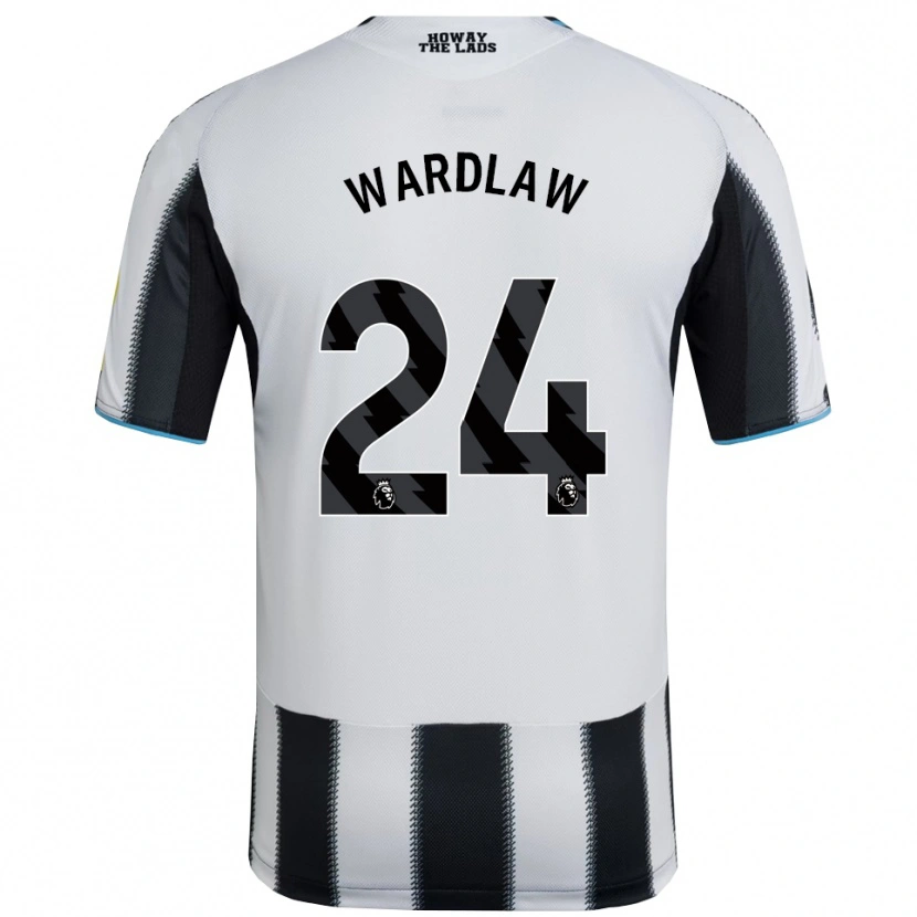 Danxen Homme Maillot Charlotte Wardlaw #24 Noir Blanc Tenues Domicile 2025/26 T-Shirt