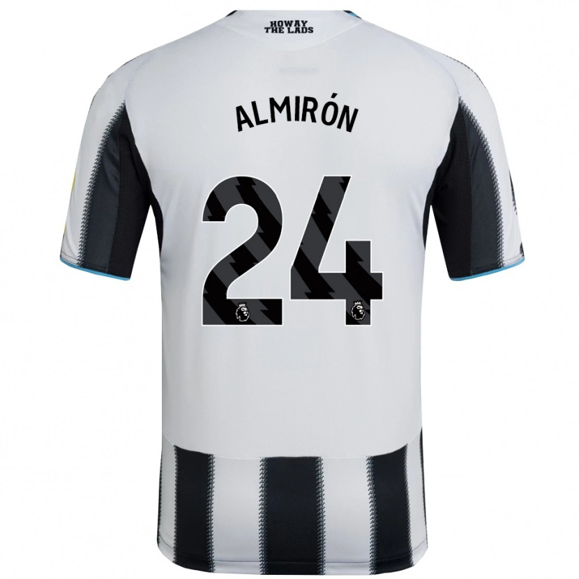 Danxen Homme Maillot Miguel Almiron #24 Noir Blanc Tenues Domicile 2025/26 T-Shirt