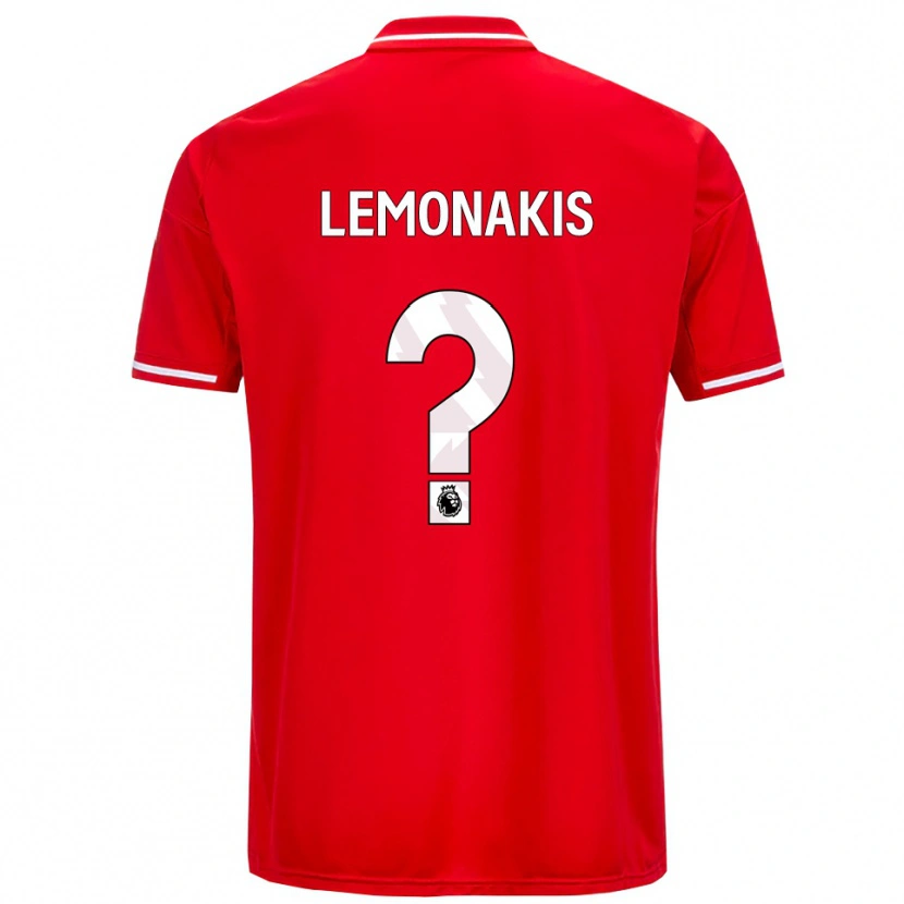 Danxen Homme Maillot Georgios Lemonakis #0 Rouge Blanc Tenues Domicile 2025/26 T-Shirt