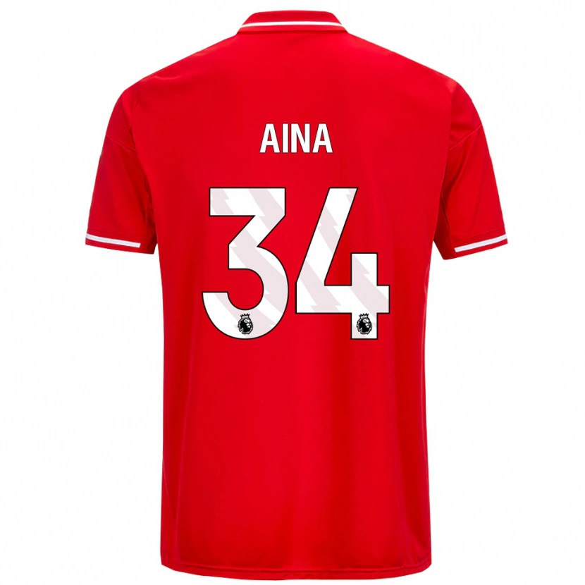 Danxen Homme Maillot Ola Aina #34 Rouge Blanc Tenues Domicile 2025/26 T-Shirt