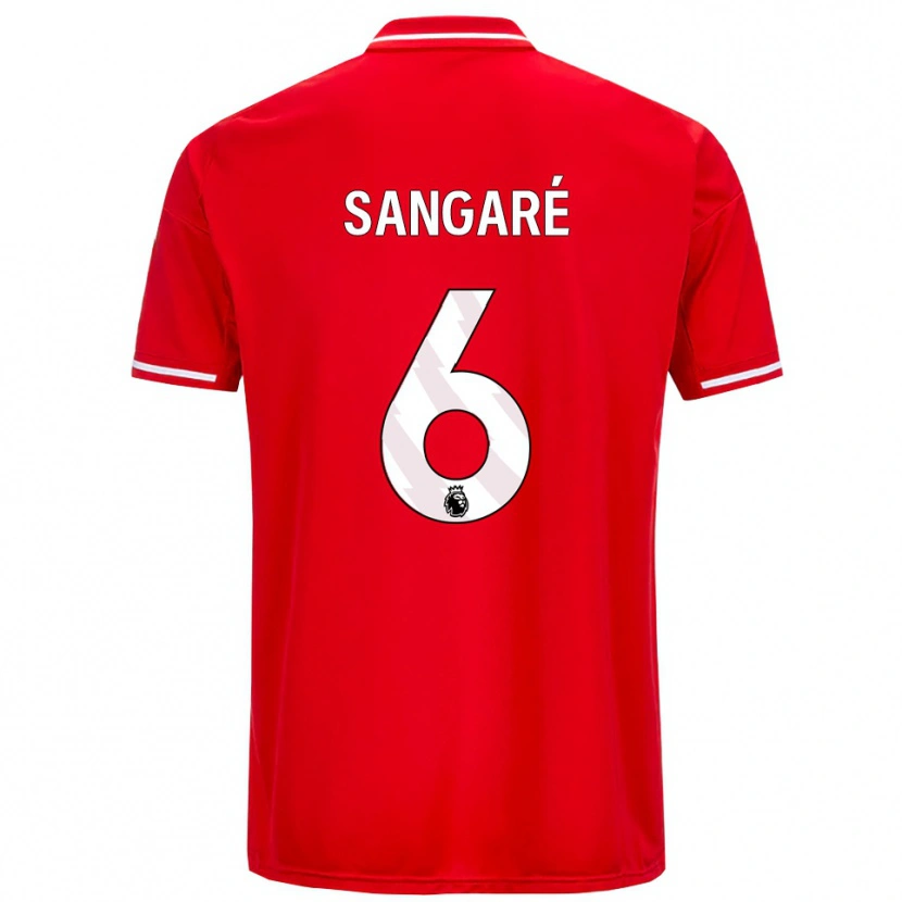 Danxen Homme Maillot Ibrahim Sangaré #6 Rouge Blanc Tenues Domicile 2025/26 T-Shirt