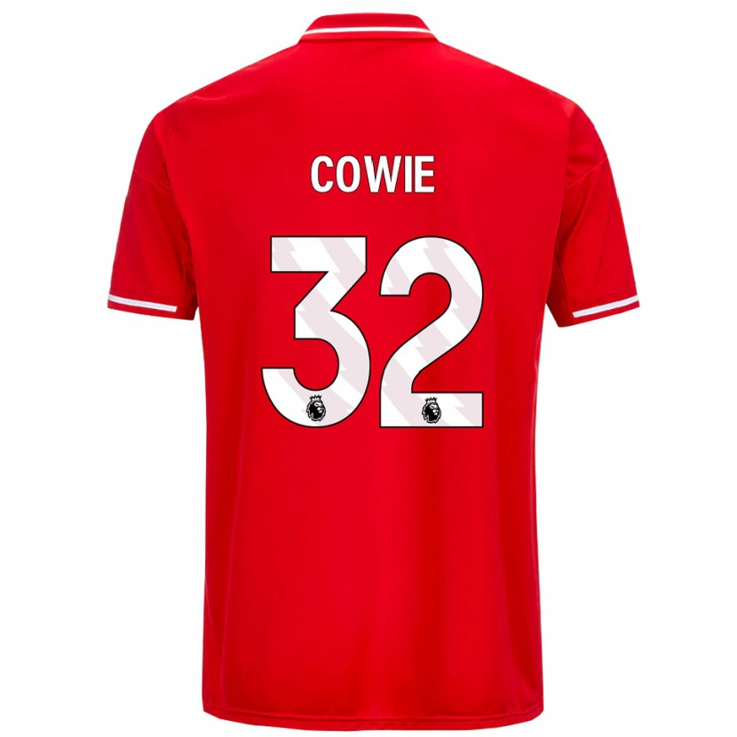 Danxen Homme Maillot Abi Cowie #32 Rouge Blanc Tenues Domicile 2025/26 T-Shirt