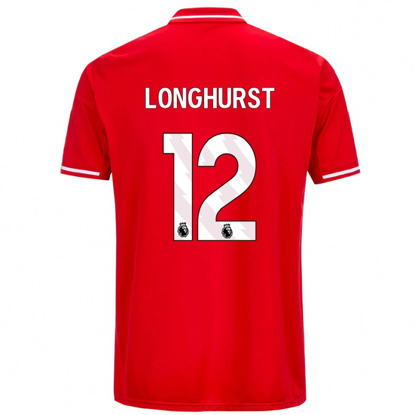 Danxen Homme Maillot Kate Longhurst #12 Rouge Blanc Tenues Domicile 2025/26 T-Shirt