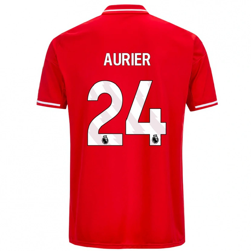 Danxen Homme Maillot Serge Aurier #24 Rouge Blanc Tenues Domicile 2025/26 T-Shirt