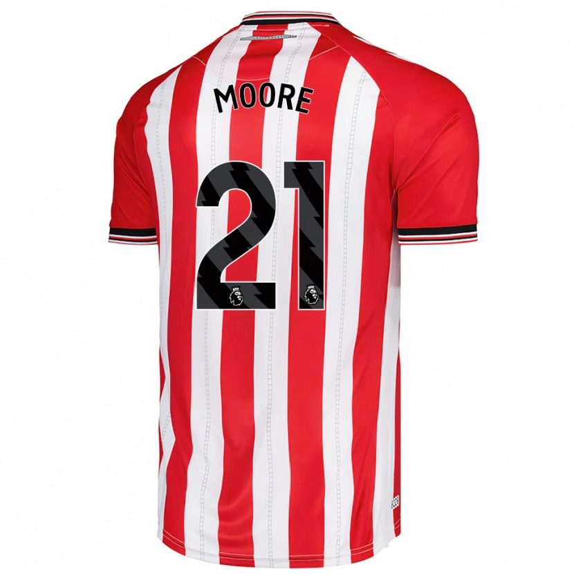 Danxen Homme Maillot Simon Moore #21 Rouge Blanc Tenues Domicile 2025/26 T-Shirt