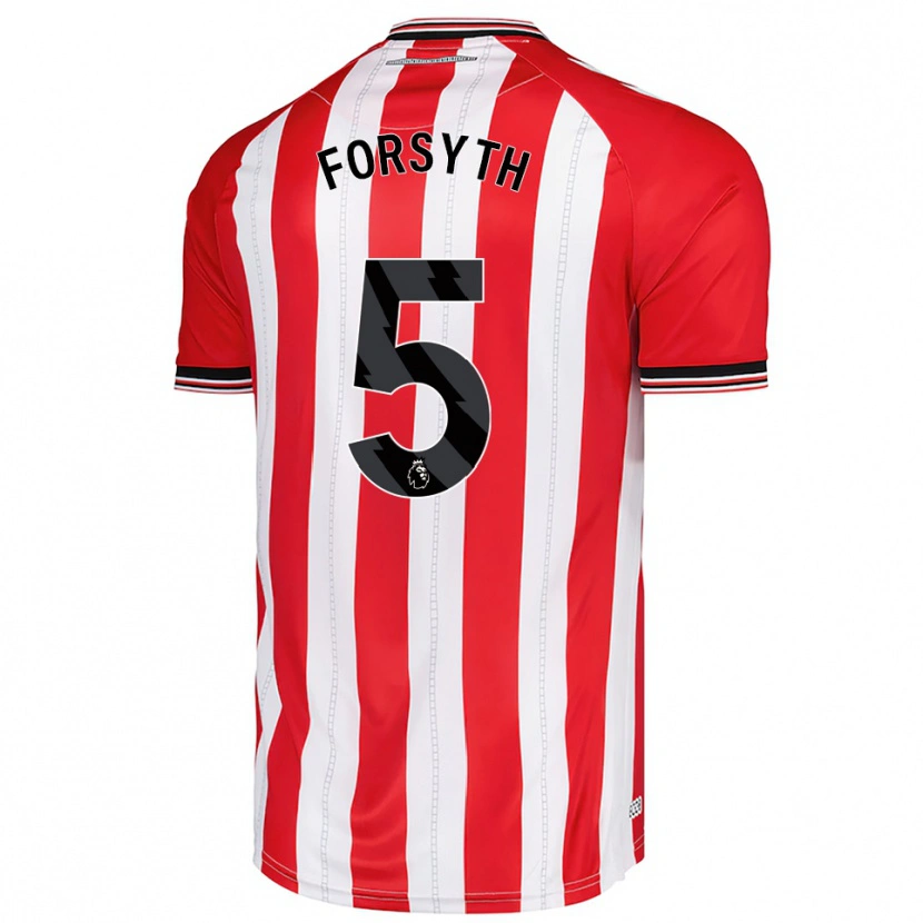 Danxen Homme Maillot Charlie Hamilton-Forsyth #5 Rouge Blanc Tenues Domicile 2025/26 T-Shirt