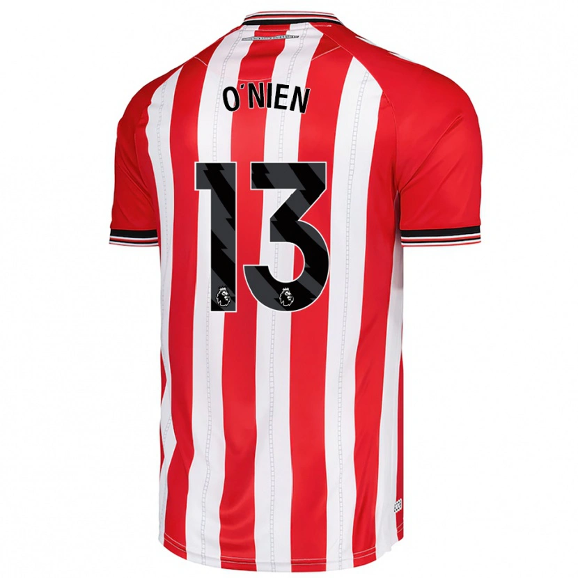Danxen Homme Maillot Luke O'nien #13 Rouge Blanc Tenues Domicile 2025/26 T-Shirt