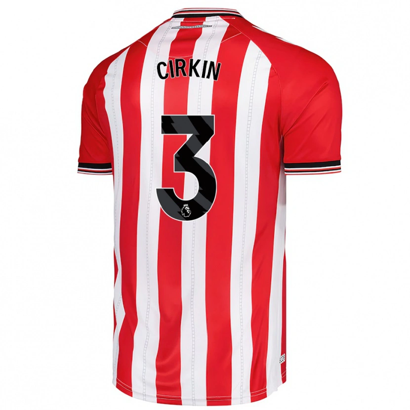 Danxen Homme Maillot Dennis Cirkin #3 Rouge Blanc Tenues Domicile 2025/26 T-Shirt