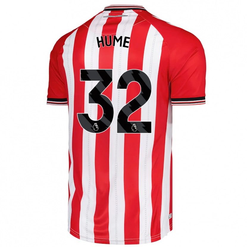 Danxen Homme Maillot Trai Hume #32 Rouge Blanc Tenues Domicile 2025/26 T-Shirt