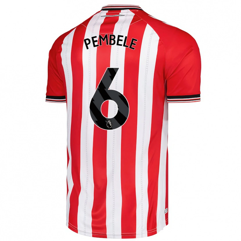 Danxen Homme Maillot Timothée Pembélé #6 Rouge Blanc Tenues Domicile 2025/26 T-Shirt