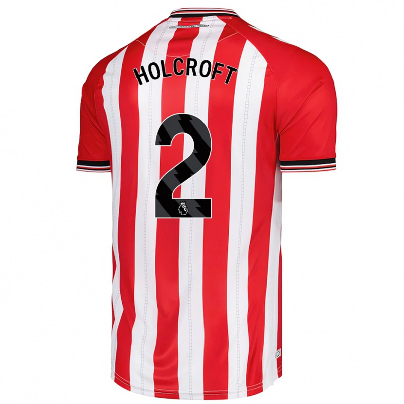 Danxen Homme Maillot Finlay Holcroft #2 Rouge Blanc Tenues Domicile 2025/26 T-Shirt