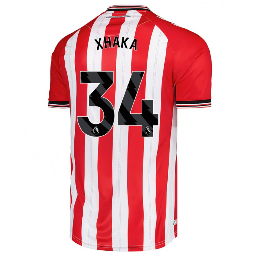 Danxen Homme Maillot Granit Xhaka #34 Rouge Blanc Tenues Domicile 2025/26 T-Shirt