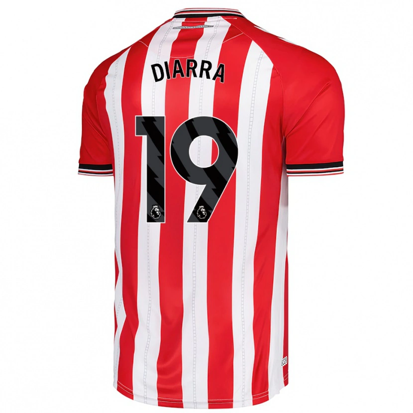 Danxen Homme Maillot Habib Diarra #19 Rouge Blanc Tenues Domicile 2025/26 T-Shirt