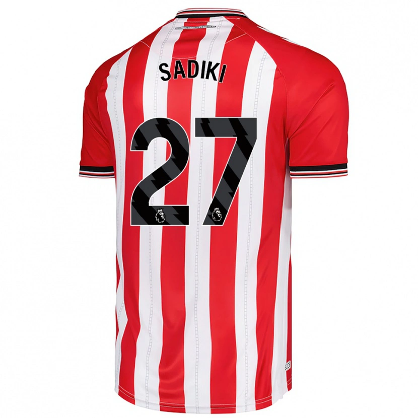 Danxen Homme Maillot Noah Sadiki #27 Rouge Blanc Tenues Domicile 2025/26 T-Shirt