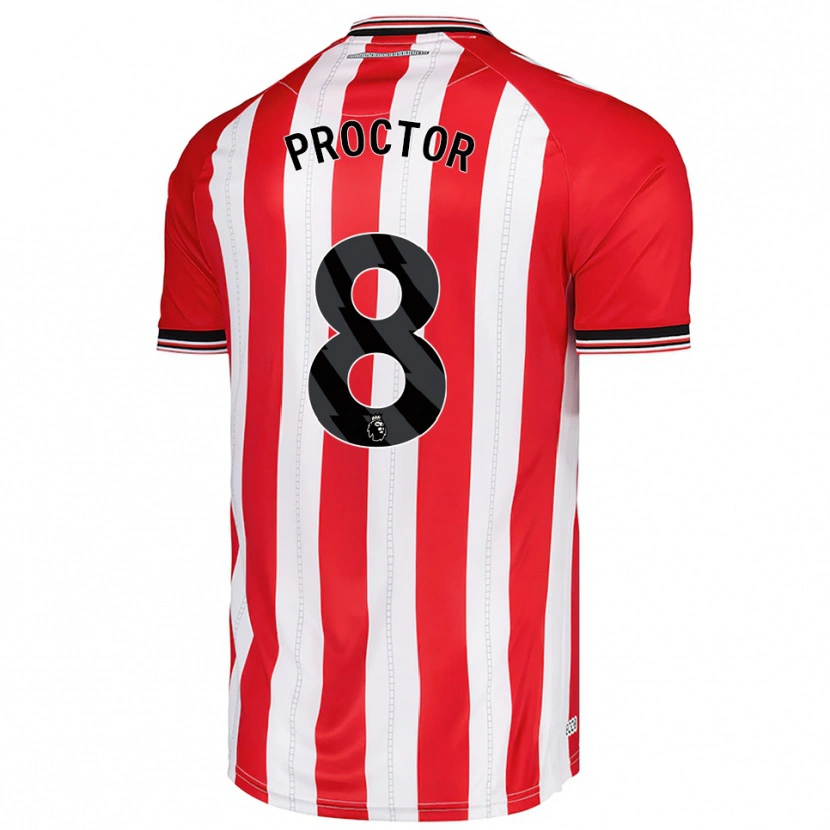 Danxen Homme Maillot Tom Proctor #8 Rouge Blanc Tenues Domicile 2025/26 T-Shirt