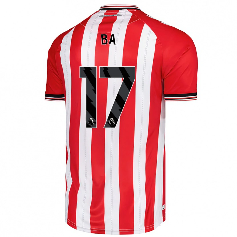 Danxen Homme Maillot Abdoullah Ba #17 Rouge Blanc Tenues Domicile 2025/26 T-Shirt