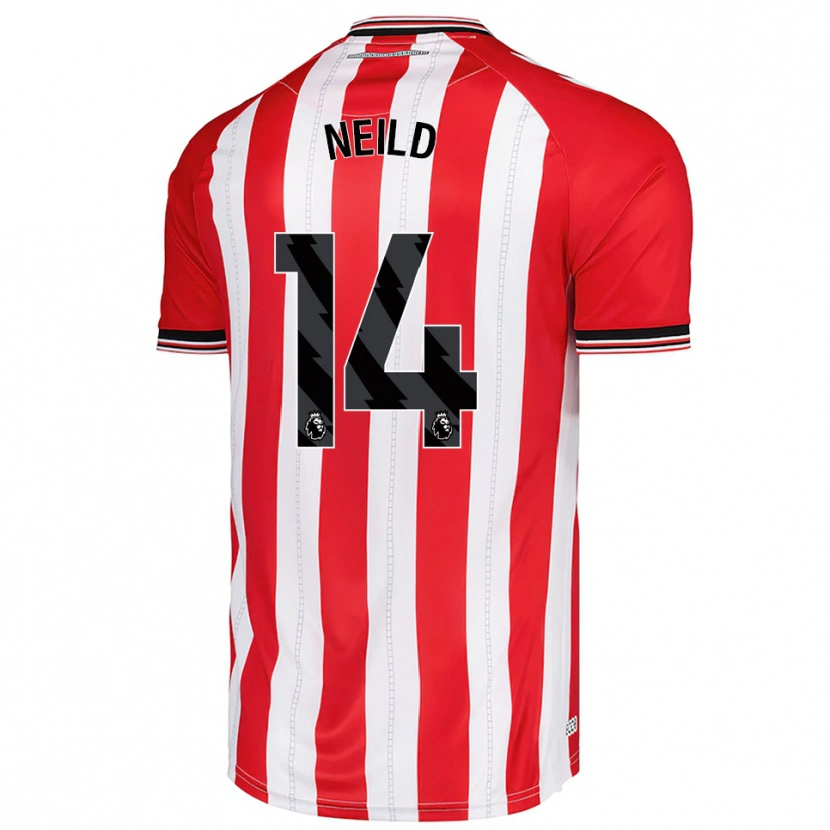Danxen Homme Maillot Joe Neild #14 Rouge Blanc Tenues Domicile 2025/26 T-Shirt