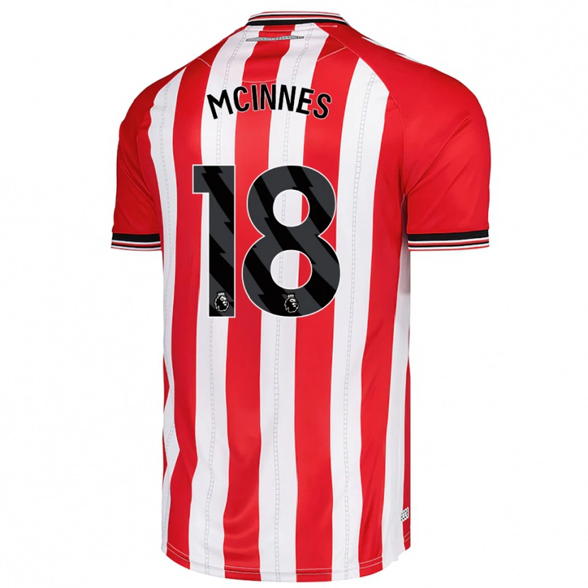 Danxen Homme Maillot Libbi Mcinnes #18 Rouge Blanc Tenues Domicile 2025/26 T-Shirt