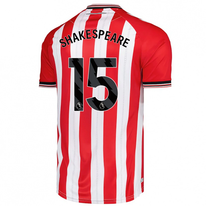 Danxen Homme Maillot Caleb Shakespeare #15 Rouge Blanc Tenues Domicile 2025/26 T-Shirt
