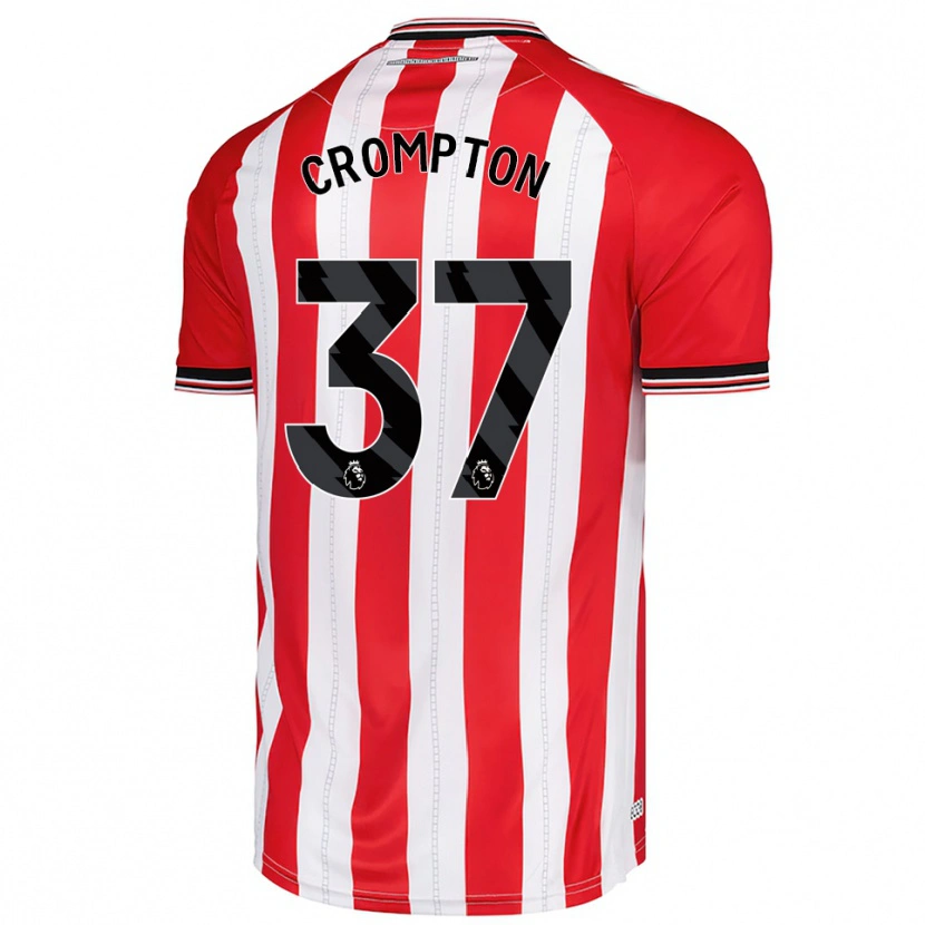 Danxen Homme Maillot Ben Crompton #37 Rouge Blanc Tenues Domicile 2025/26 T-Shirt