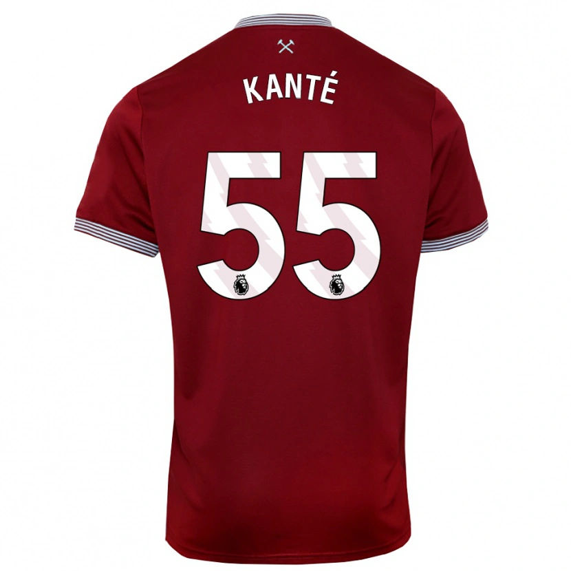 Danxen Homme Maillot Mohamadou Kanté #55 Bourgogne Blanc Tenues Domicile 2025/26 T-Shirt